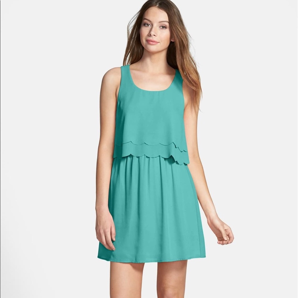 Double Ruffle Popover Dress